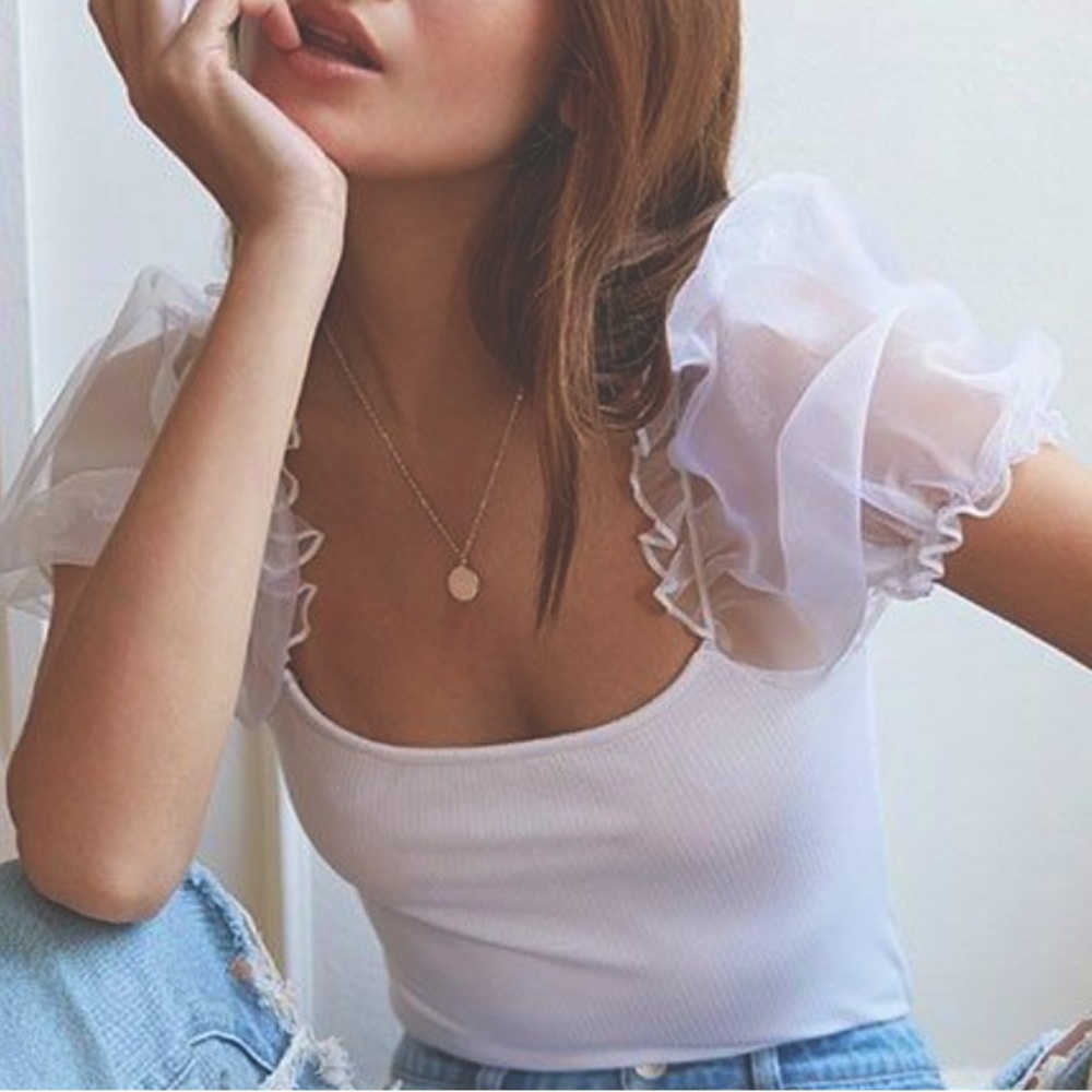Organza sleeve top